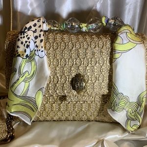 Kurt Geiger tan and gold handbag